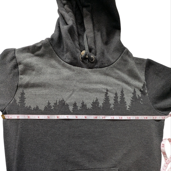 Tentree Charcoal Gray Hoodie with Forest Graphic Design Size S/XS - Picture 10 of 16